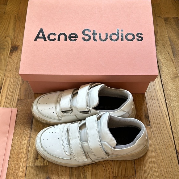 ACNE STUDIOS Velcro Sneaker Shoe Chunky Low White Logo with Box 10.5, 44 - Picture 1 of 5